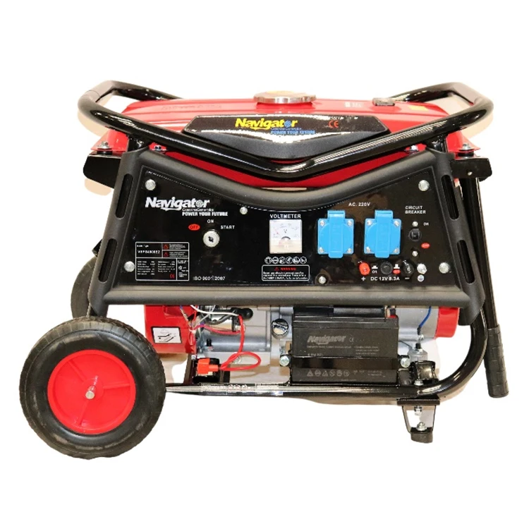 

Portable Home Use Power 220V Single Phase 4 Stroke Engine with Wheels Electric Start Navigator VEPG4500E2 Gasoline Generator