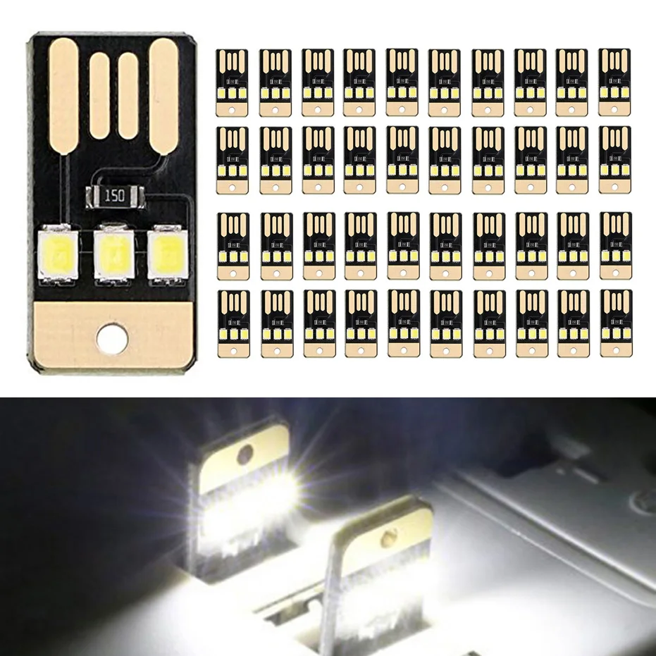 40pack Book Light Mini Night Lighting 2835SMD Book Lamp Bulb 5V 0.2W Led Usb Light for Power Bank Computer Laptop