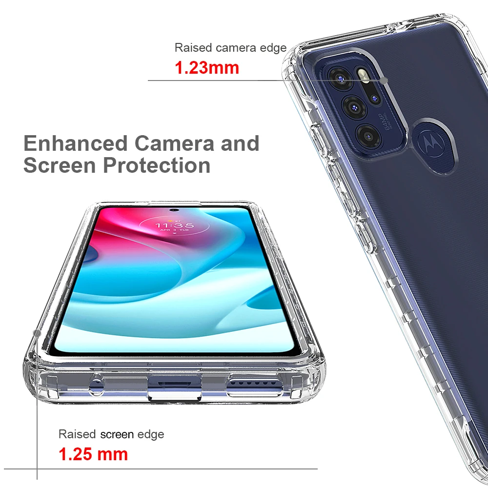 Candy Color Phone Case for Motorola Moto G60s Hybrid Transparent Shockproof Protection Shell 2IN1 Dual Layer Back Cover