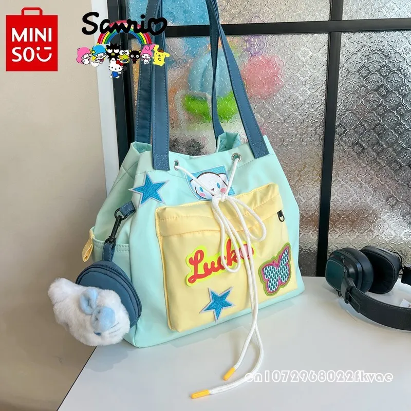 Hello Kitty New Women's Handbag Fashion High Quality Girls' Shopping Bag Cartoon Large Capacity Women's Storage Shoulder Bag