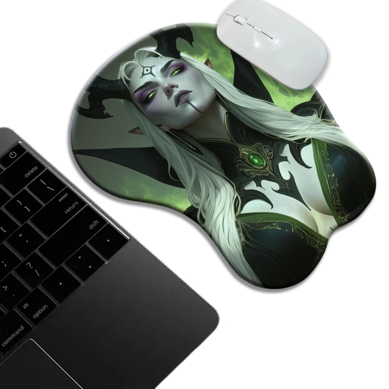 Dark Game Style Demon Girl Wrist Support Pad Ergonomic 3D Silicone Mouse Wrist Pad Anti-tenosynovitis Wrist Mouse Pad