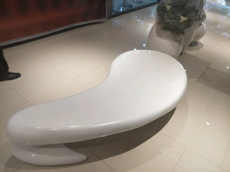 Fiberglass White Shopping Mall Outdoor Furniture Bench Outdoor_benches