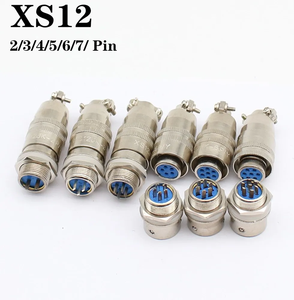 1 Set 12mm Reverse XS12-(2/3/4/5/6/7/8) Screw Aviation Connector Plug,XS12J2Y,XS12K2P,The aviation plug Cable connectors
