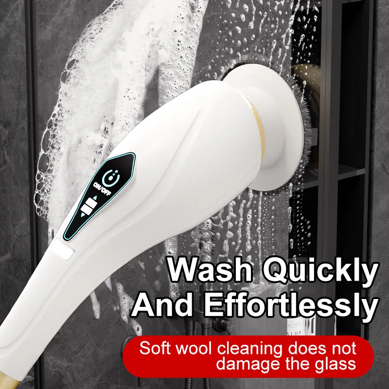 Multi Functional Electric Cleaning Brush Extended Retractable Household Electric Brush Floor Cleanin Bathroom Stove Brush