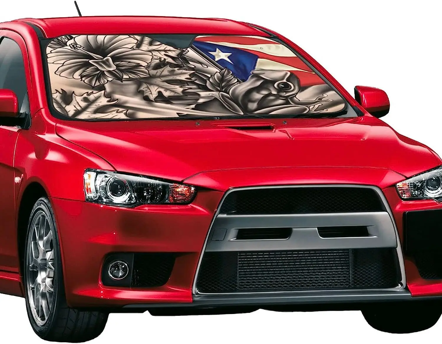 Puerto Rico Flag Car Windshield Sun Shade Front Window Windshield Blocks Uv Rays Sun Visor Shield Cover Keep Vehicle Cool