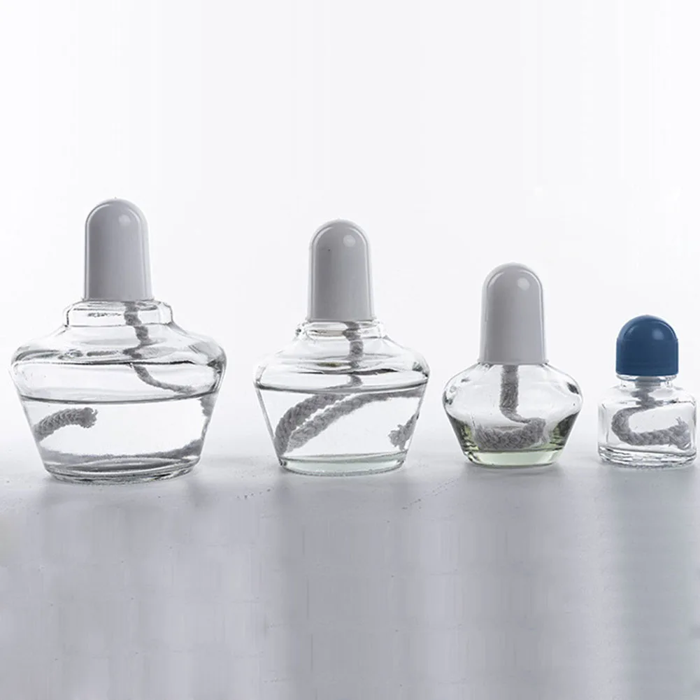 3Pcs Dental Glass Alcohol Lamp Compact Dentistry Materials Alcohol Burner Thickened Non-slip Bottle 4 Sizes With Cotton Wick Cap