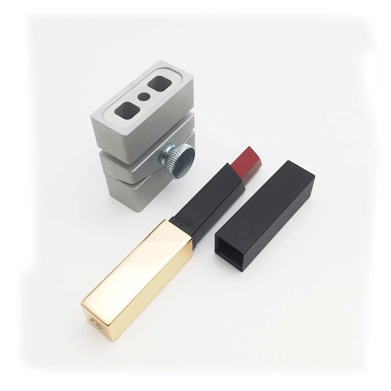 2 Holes 8.5mm DIY Rose Gold Square Aluminum Alloy Lipstick Mold Lip Rouge Balm Makeup Making Tool Fill Mould Only