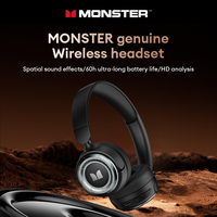 New Monster MQH08 Wireless Bluetooth 5.4 Headphones 60H Long Battery Life Earbuds Noise Cancelling Gaming Headset With Mic 40 MM
