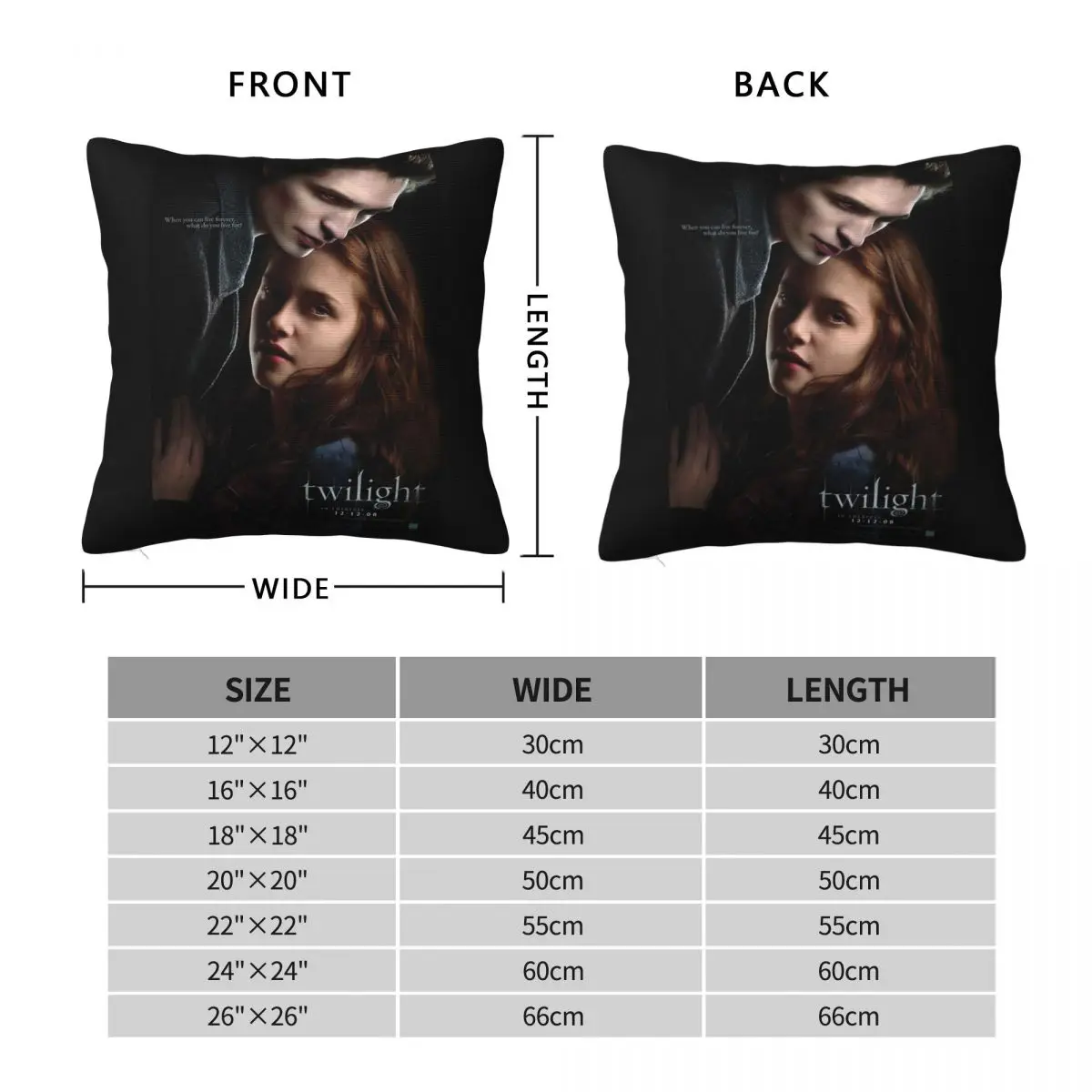 Twilight Classic Square Pillowcase Polyester Linen Velvet Creative Zip Decor Home Cushion Cover 45x45