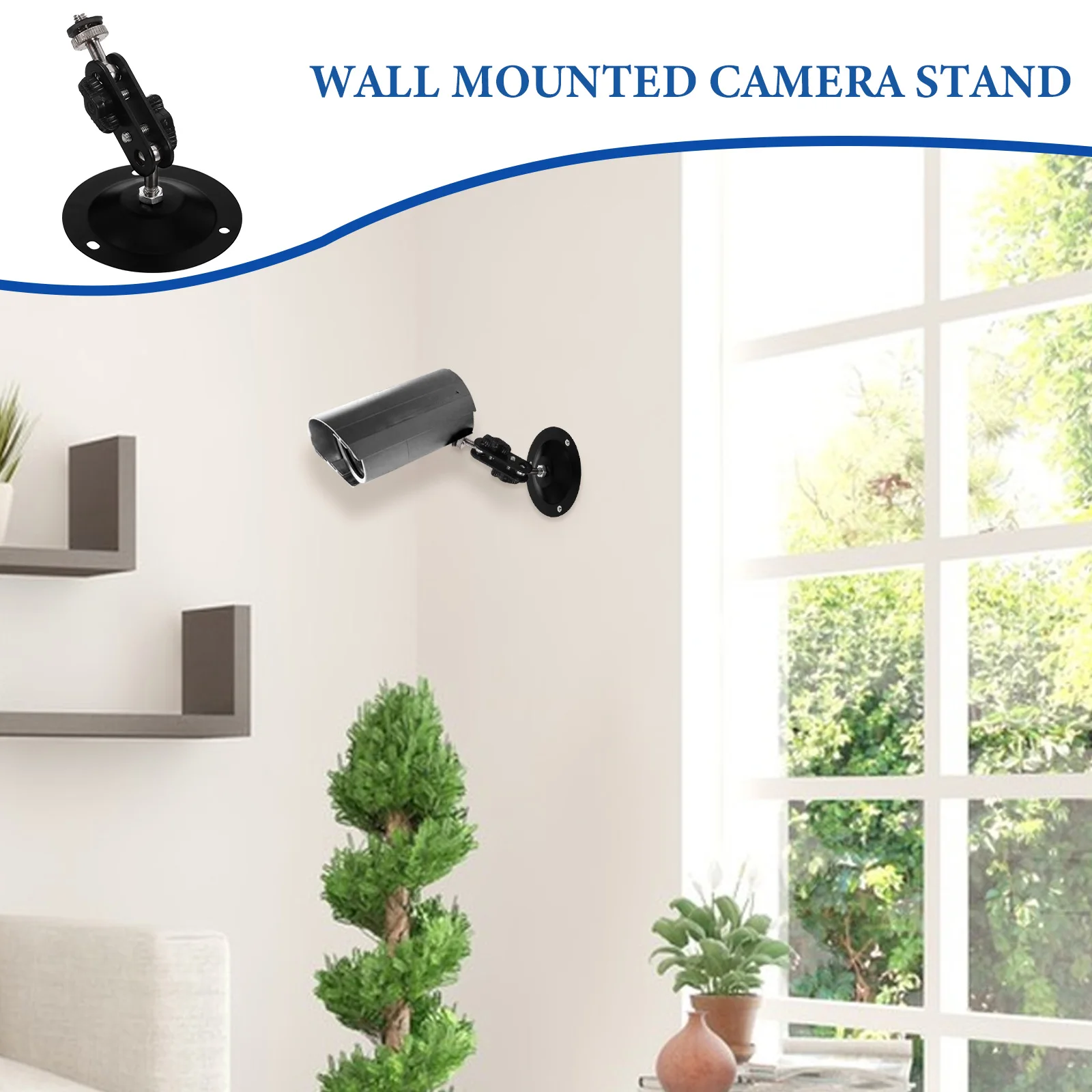 

4 set Camera Wall Mount Camera Rack Shelf Black Home Security Durable Reliable Angle Adjustable Bedroom Living Room