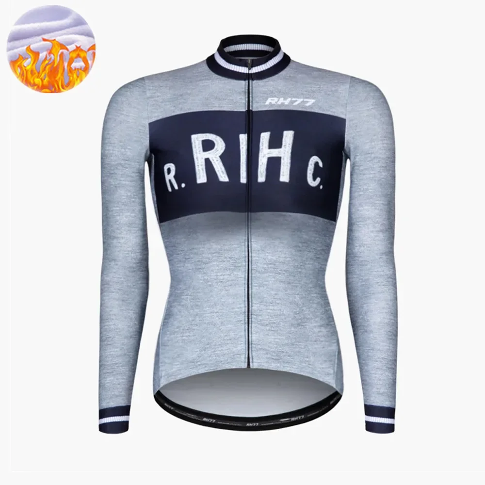 RH77 Replica Winter Long Sleeve Cashmere Jacket Woman Pro MTB Cycling Clothing Fleece Road Cycle Windproof Flannel Coat Ciclismo