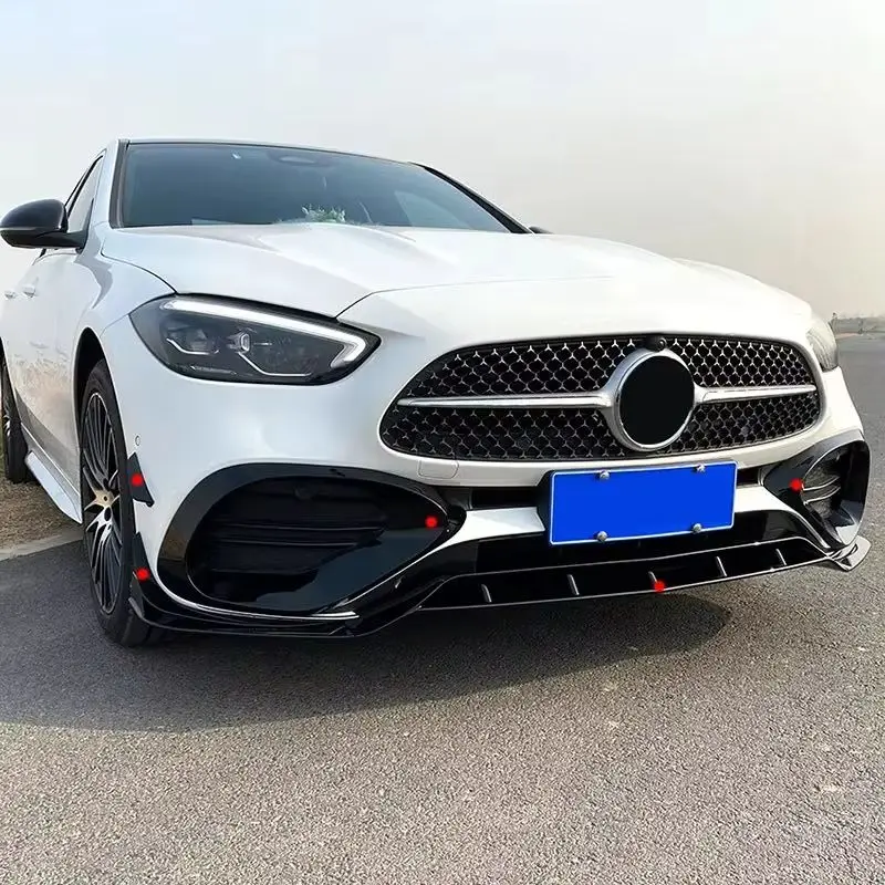 Front Bumper Lip Rear Spoiler Splitter Side Fender Canard Fin Air Inlet Fog Lamp Trim For Mercedes Benz C Class W206 2022 2023