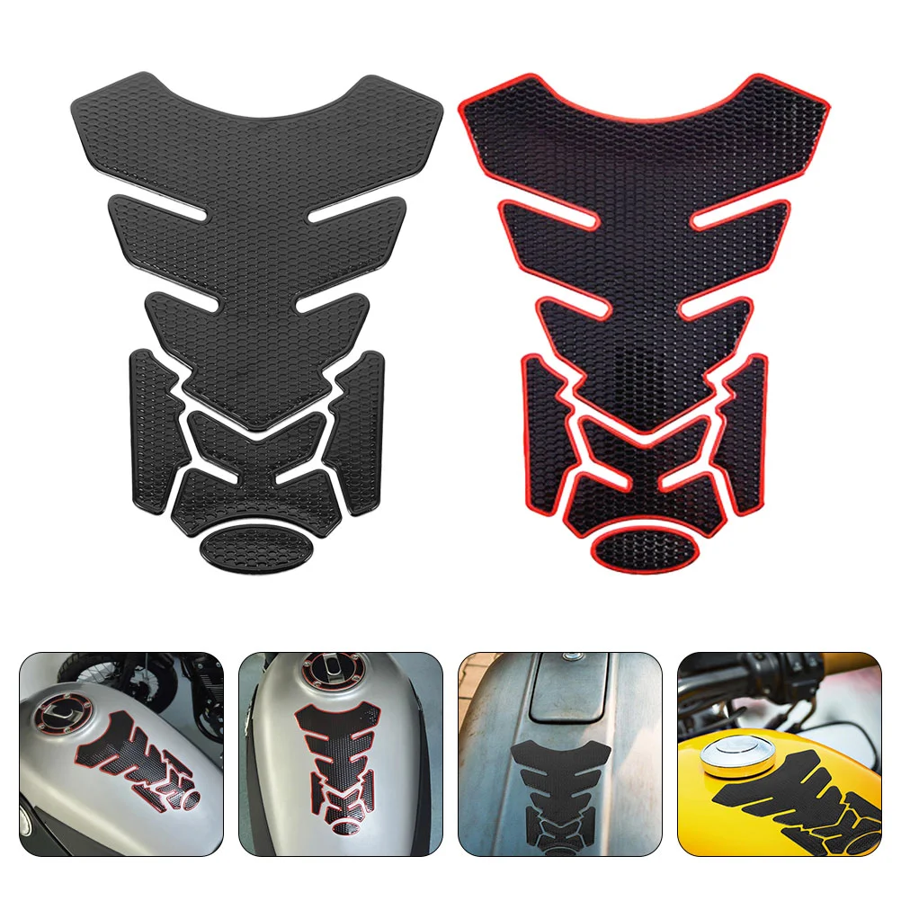 

2 Pcs Motorcycle Stickers Gas Tanks Cover Decor Protector Three-dimensional Soft Glue