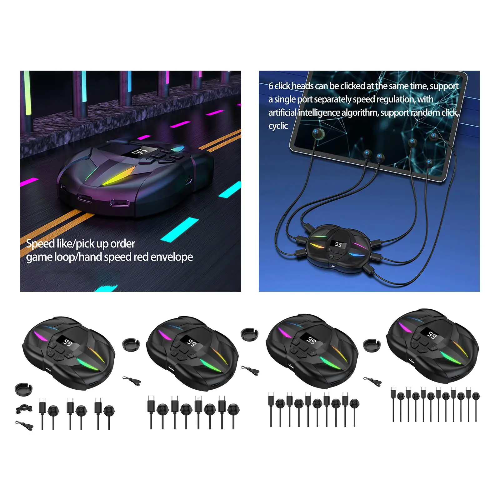 Adjustable Auto Clicking Phone Auto Clicker Video Auto Taps Simulated Finger Clicking Portable Keep Screen Alive 199 Gears