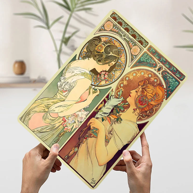 La Primevere and La Plume ملصق معدني علامات معدنية جدار الفن المرآب زينة مخصصة تين تسجيل للديكور المنزل ديكور عتيق