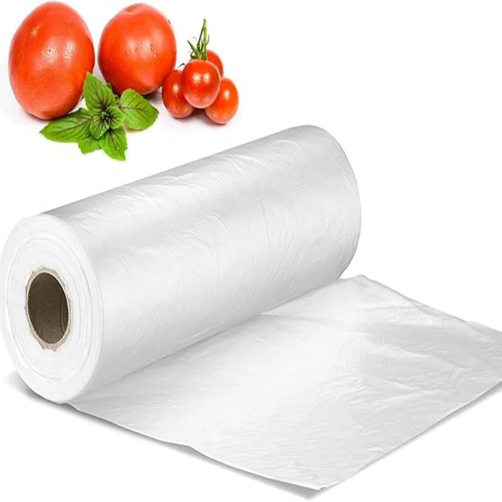 

Medium size10" X 14" Plastic Produce Bag on a Roll, Bread and Grocery Clear Bag,100 Bags/Roll (2 Rolls) For food packaging use