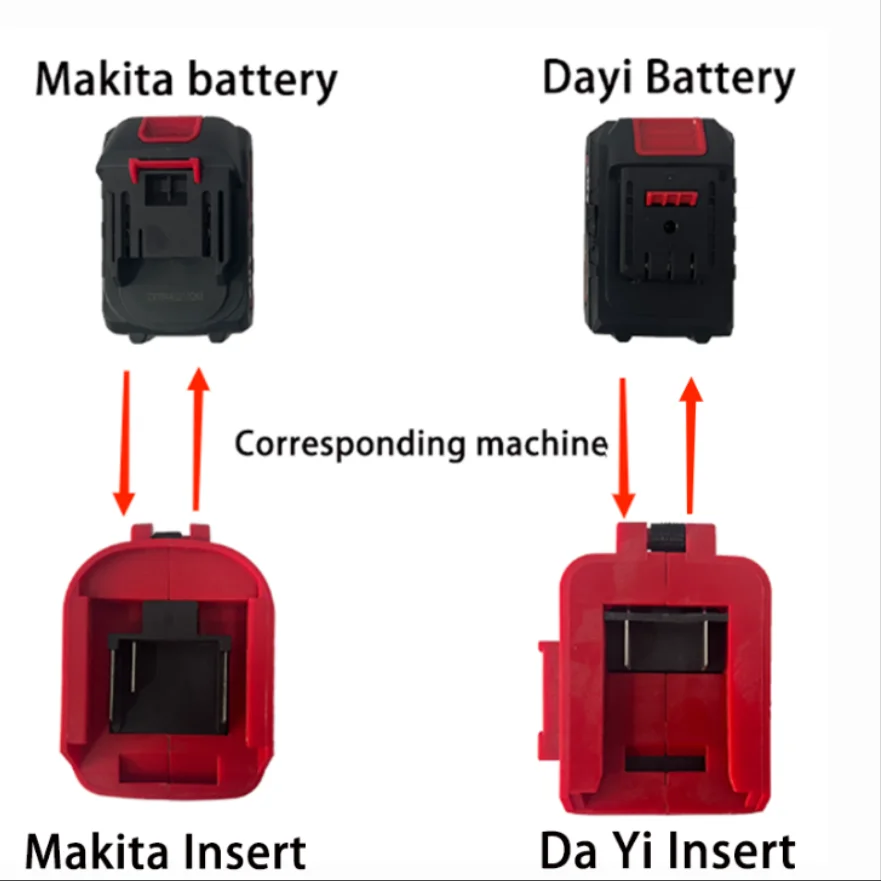 Konverter alat baterai Lithium 20V, kompatibel dengan baterai Makita ke konverter adaptor baterai Dayi tahan lama dan portabel