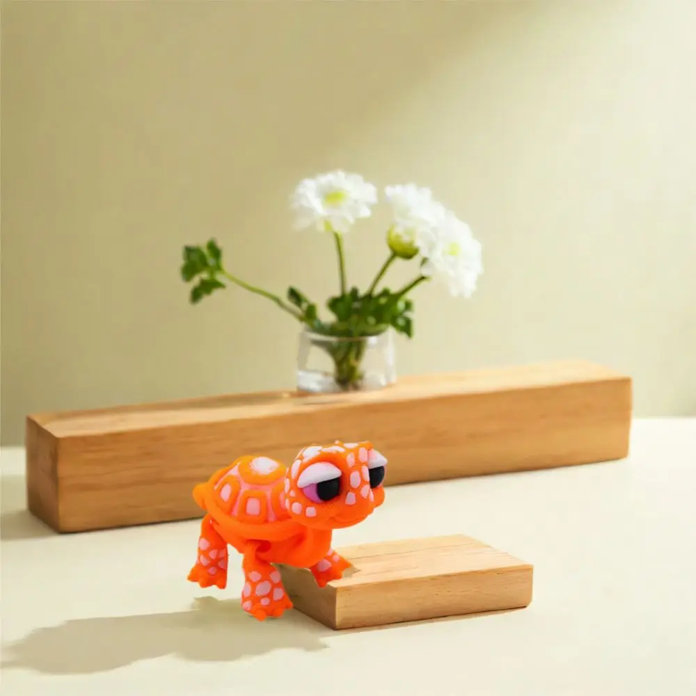 Small Models Plastic 3D Printed Turtle Model Cartoon Exquisite Stress Relieving Movable Joints Desktop Decorations