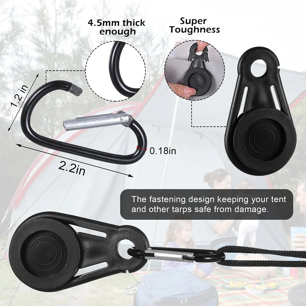 Tarp Clips Heavy Duty 10pcs Tarp Grabber Movable Canopy Clips for Outdoor Camping, Tent, Awning, Banner, Cover Swimming Pool