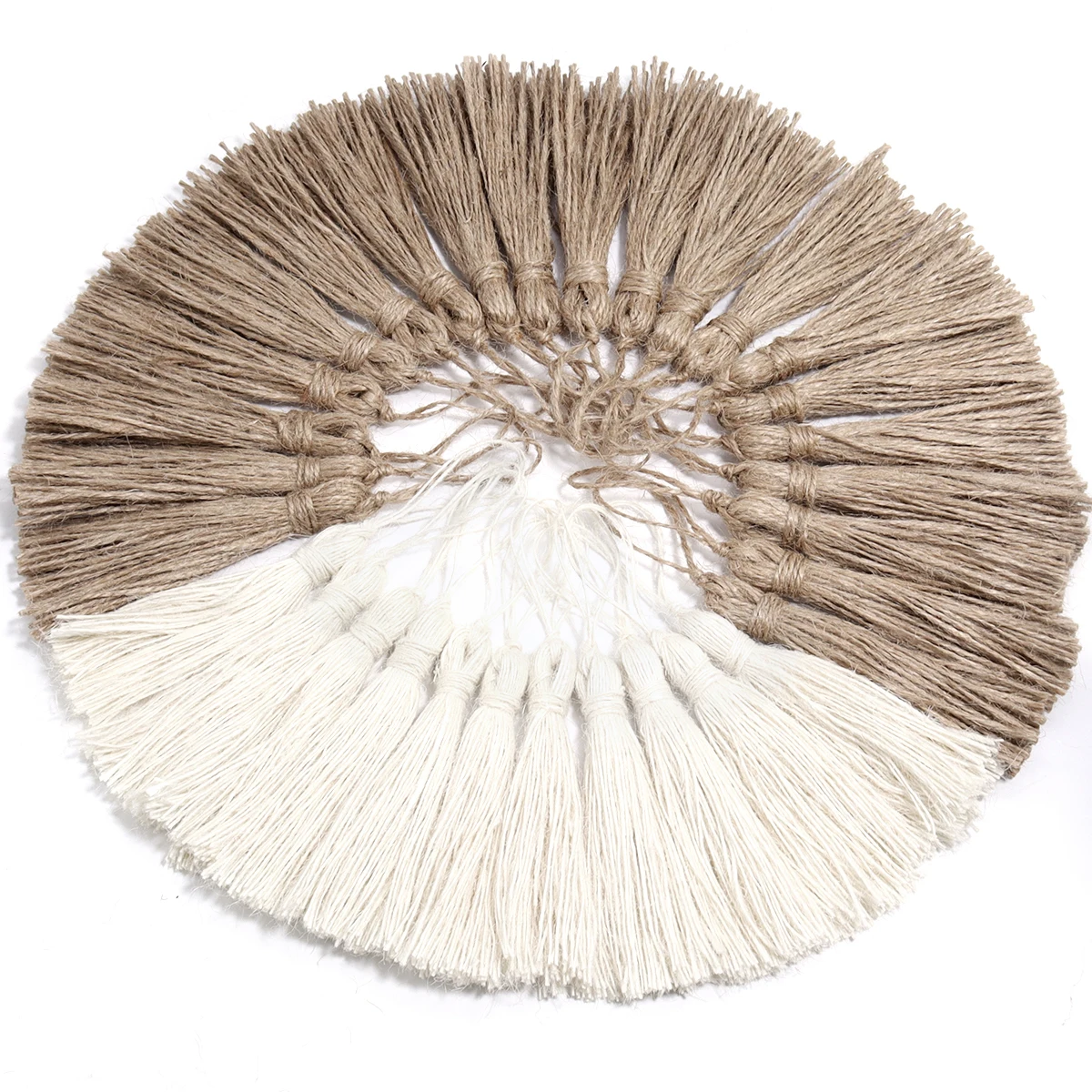 5pcs Jute Rope Tassels Single Strand Hemp Burlap Tassels for Curtain DIY Craft Christmas Tree Home Party Wedding Decorations