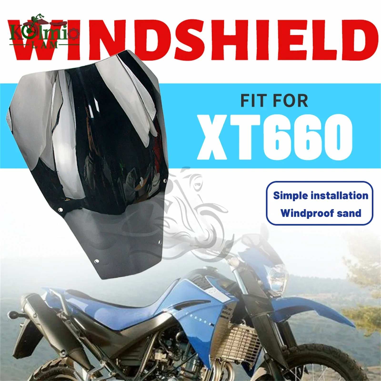 

38cm Wind Screen Fit For Yamaha 2004 - 2016 XT660R XT660 R Motorcycle Windshield Windscreen XT 660R 2005 2006 2007 2008 2009