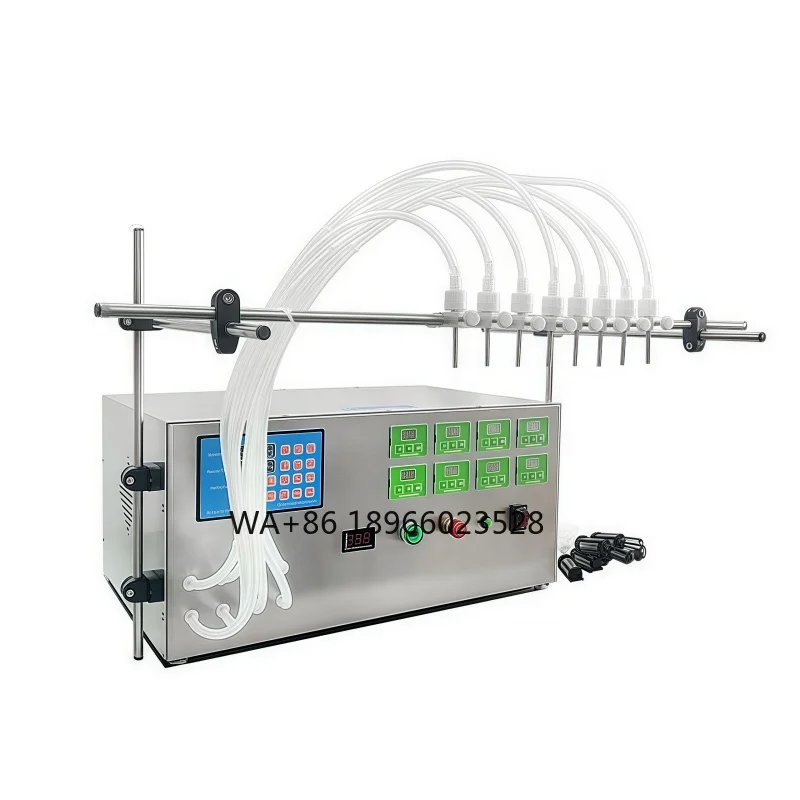 

2025 New 8 Heads Auto Diaphragm Pump Liquid Filler Machine for Cosmetic Viscous Emulsions Serums