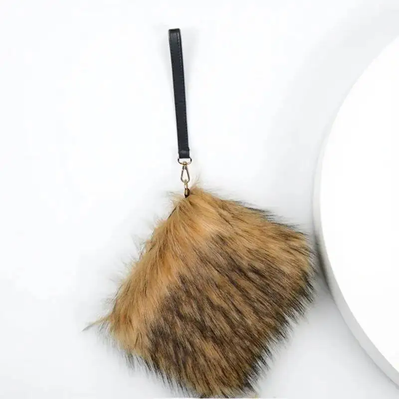 Faux Fur Handbag Women Soft Fluffy Plush Tote Bag Winter Solid Color Furry Shoulder Bag Fashion Daily Shopping Hand Purse