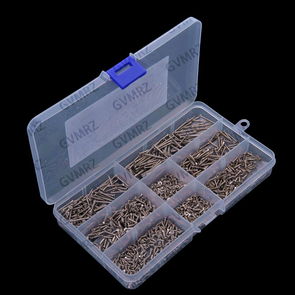 1050PCS M2 Metric Metal Screw Thread Furniture Screw Phillips Tips Screw Set M2 For Connector HJXRHGAL