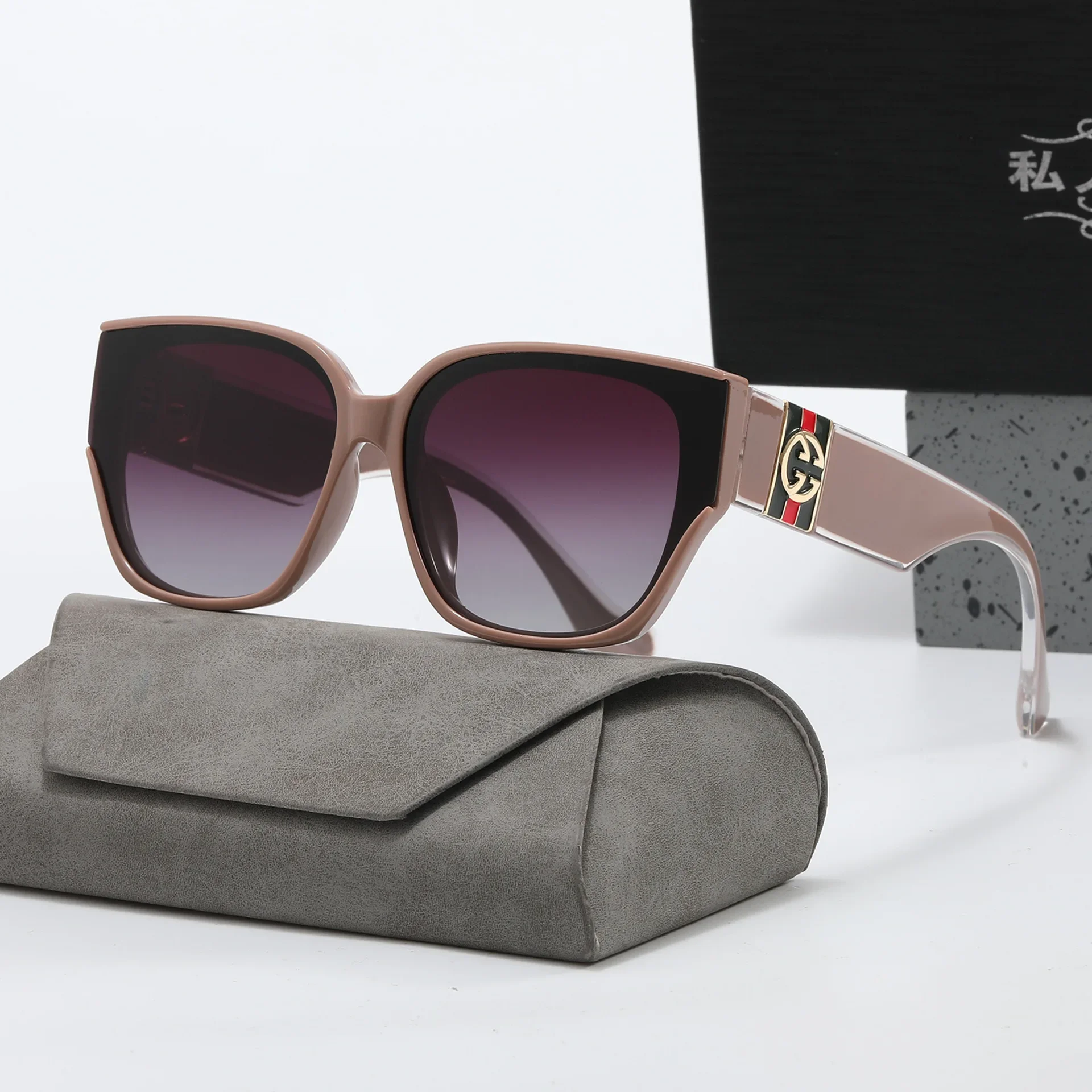 Polarized Square Green Legs Sunglasses Women Driving Travel Luxury Letters Sun Glasses Ladies Unisex Eyewears Gafas De Sol UV400