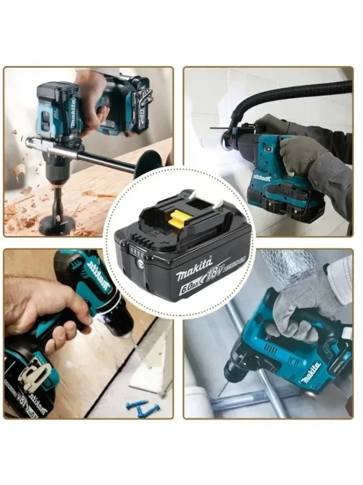 100% originele Makita-batterij, 18V 6.0Ah oplaadbare batterij, vervangend voor Makita BL1830BL1840BL1850BL1860B, accu voor elektrisch gereedschap - afbeelding 2