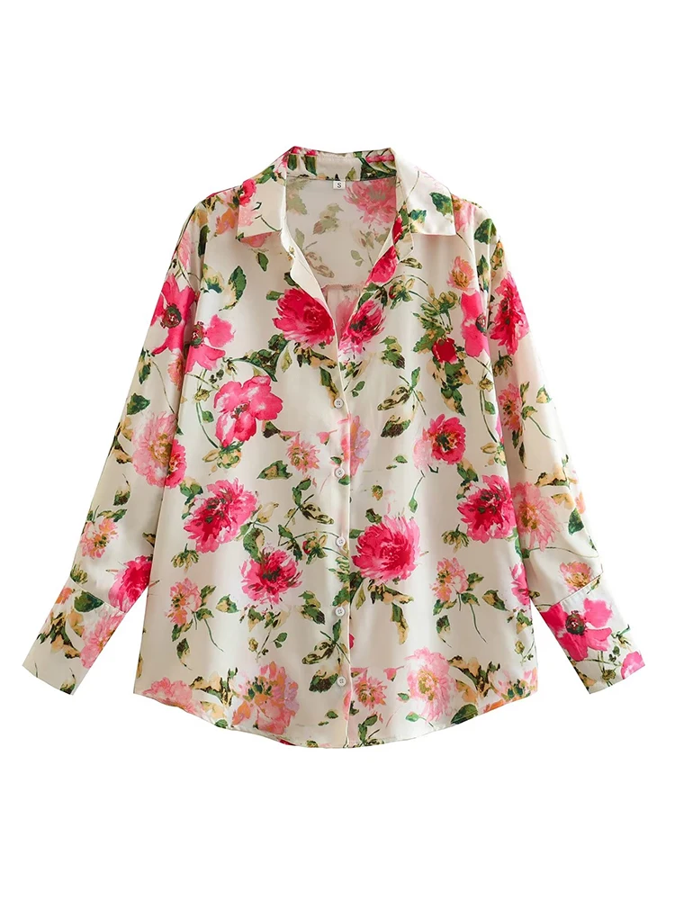 Vintage Women Floral Print Loose Shirts 2023 Fashion Ladies Boho Tops Party Female Chic Long Sleeve Shirt Casual