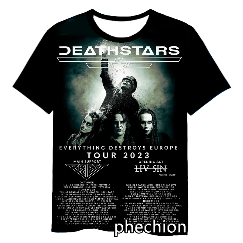 phechion New Fashion Men/Women DEATHSTARS Band 3D Print Short Sleeve T-Shirt Casual Hip Hop Summer T Shirt Tops S249