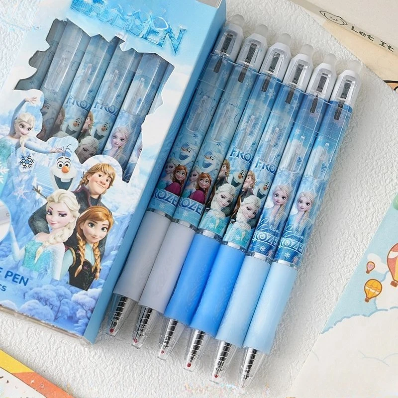 قلم محايد من فروزن إلسا آنا كارتوني أنيمي للبنين والبنات مثالي لكتابة الطلاب والامتحانات قلم قابل للسحب هدية العيد #2