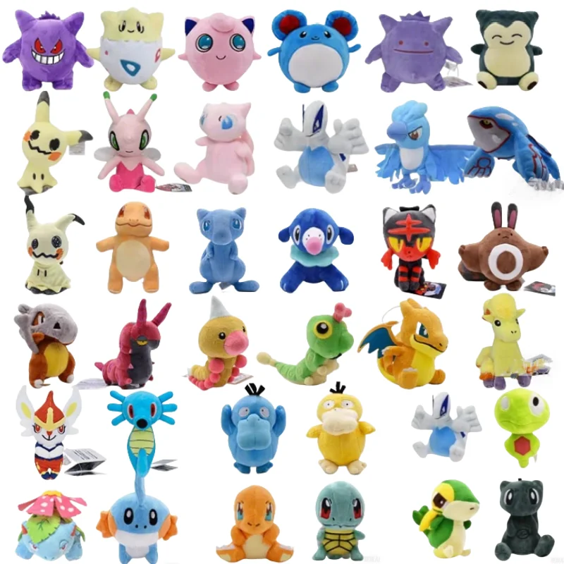 Плюшевая игрушка Pokemon Mimikyu Cubone Psyduck Gengar Snorlax Caterpie Weedle Butterfree Mew Charizard Cinderace Togepi Lucario Kyogre Toy