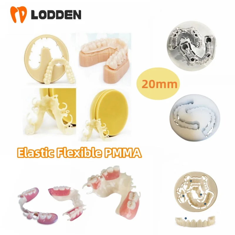

Dental Lab Material PMMA Elastic Block (98mm)*20mm Colorful Disc Open System for dental lab CAD/CAM use