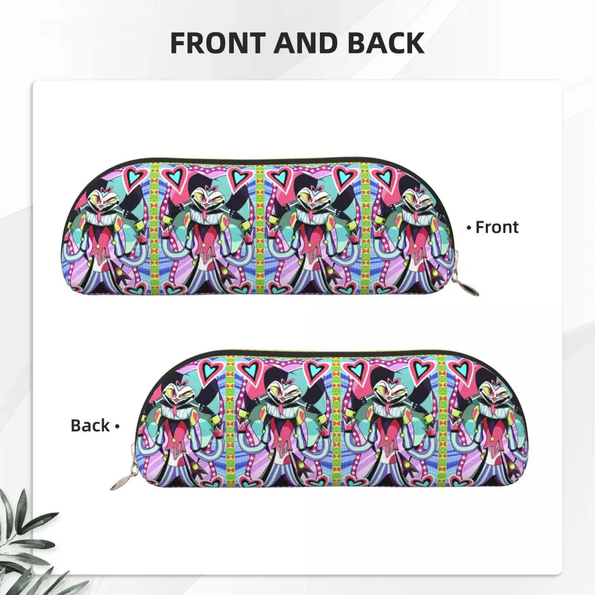 Fizzarolli Helluva Boss مقلمة قلم رصاص الحقيبة تخزين القرطاسية لوازم سعة كبيرة صندوق القلم حقيبة أقلام رصاص لمدرسة الأطفال #4