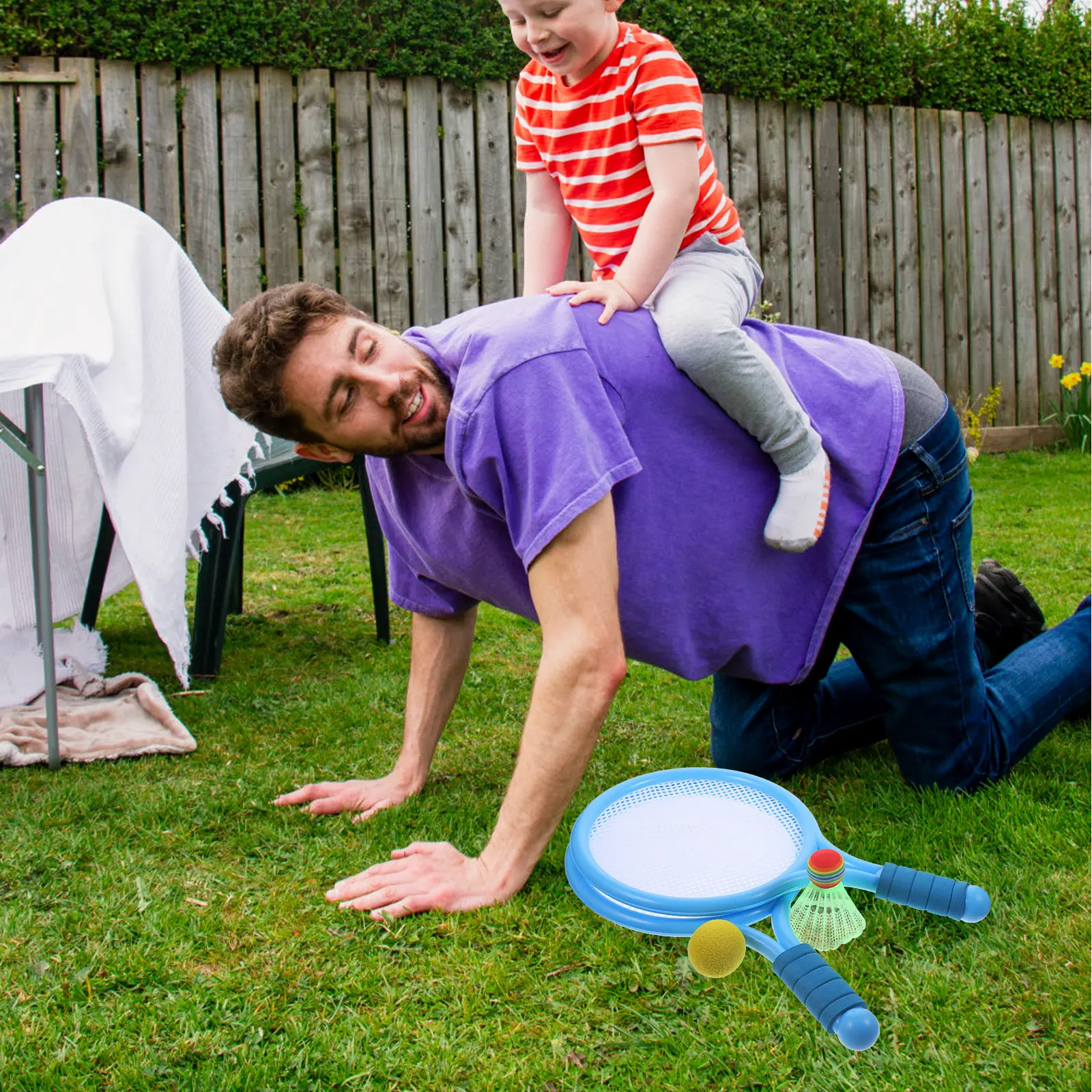 

2 шт. детских теннисных ракеток, легкий и компактный дизайн, прочный теннисный набор с сеткой для детей, для игр в помещении и на улице, для семейного досуга