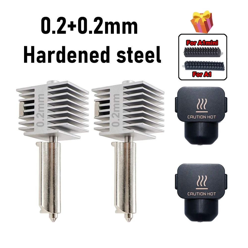 Verbessertes Hotend-Kit für Bambu Lab A2L/A1/A1 Mini All-in-One Hot-End-Baugruppe 0,2/0,4/0,6/0,8 mm gehärtete Stahldüse 3D-Drucker