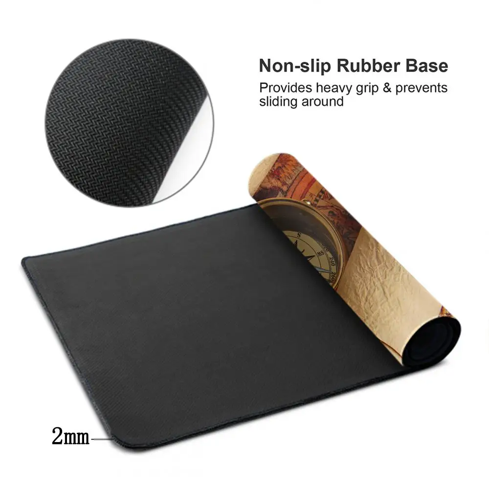 800x400 Vintage Nautical Map Large Mouse Pad Rubber Non-Slip Desk Mat Gaming Mousepad Desk Gadgets Computer Table Gaming Mat