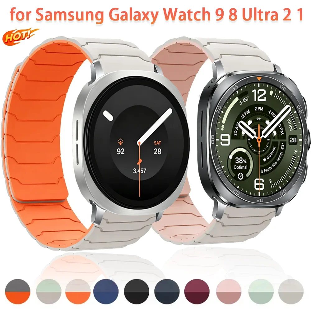 Magnetisches Silikonarmband für Samsung Galaxy Watch 9 8 40mm 44mm 8 Classic 46mm Armband Galaxy Watch Ultra 2 1 Ultra 2025 47mm