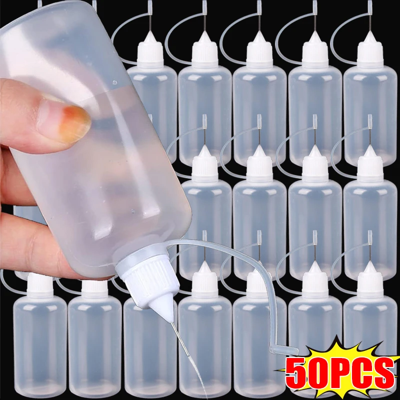 

Needle Tip Empty Glue Bottle Applicator Squeezable Plastic Refillable Dropper Bottles Pigment Oil Liquids DIY Quilling Tools