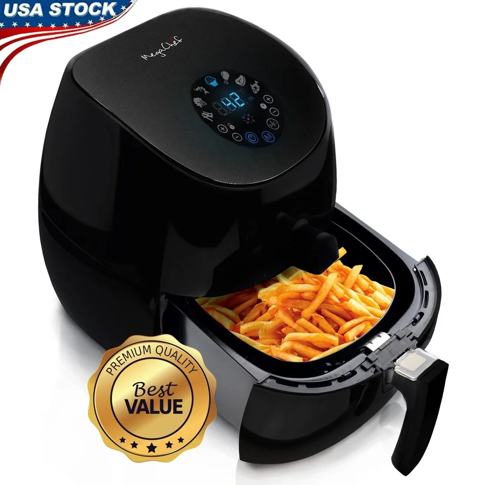 7가지 사전 프로그래밍된 설정을 갖춘 5쿼트 에어 프라이어 멀티쿠커 디지털 터치 패널 열기 순환 공간 절약형 디자인