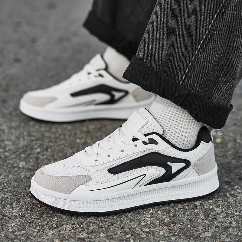 Men Thick Sole Height Boost Mesh Skate Shoes Fall 2026, Breathable Non-slip Durable Daily Casual Sports Sneakers