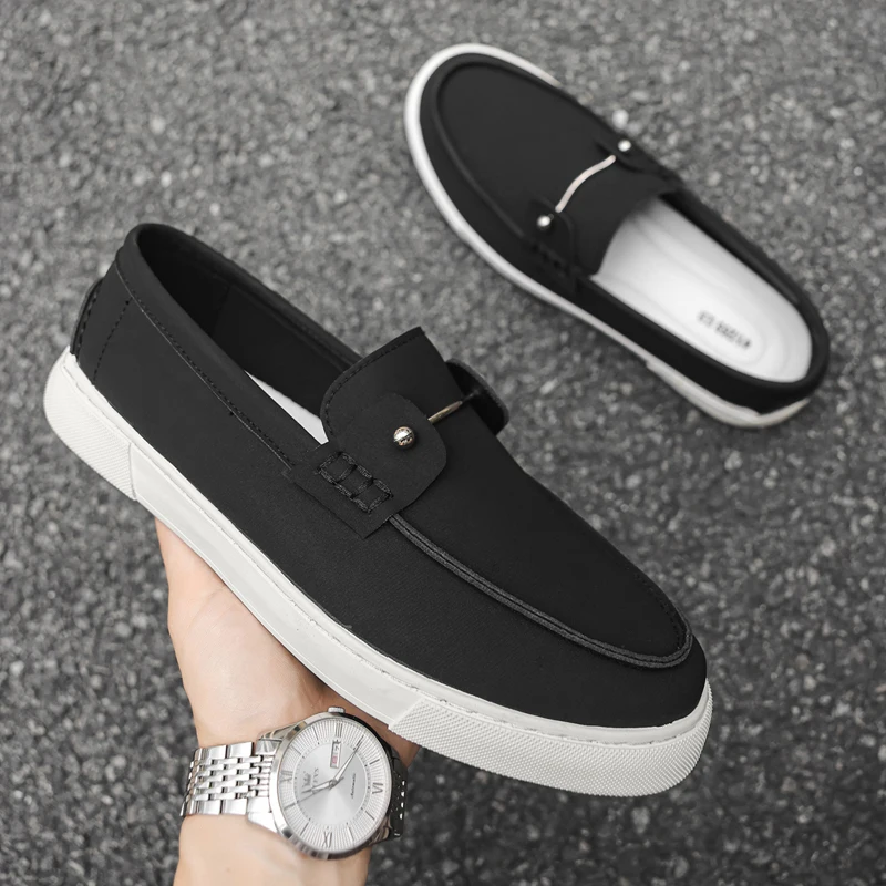 Business Men's Loafers New Design Male Casual Leather Shoes PU Leather Men Slip on Shoes Moccasins Simple Man Lazy Flats