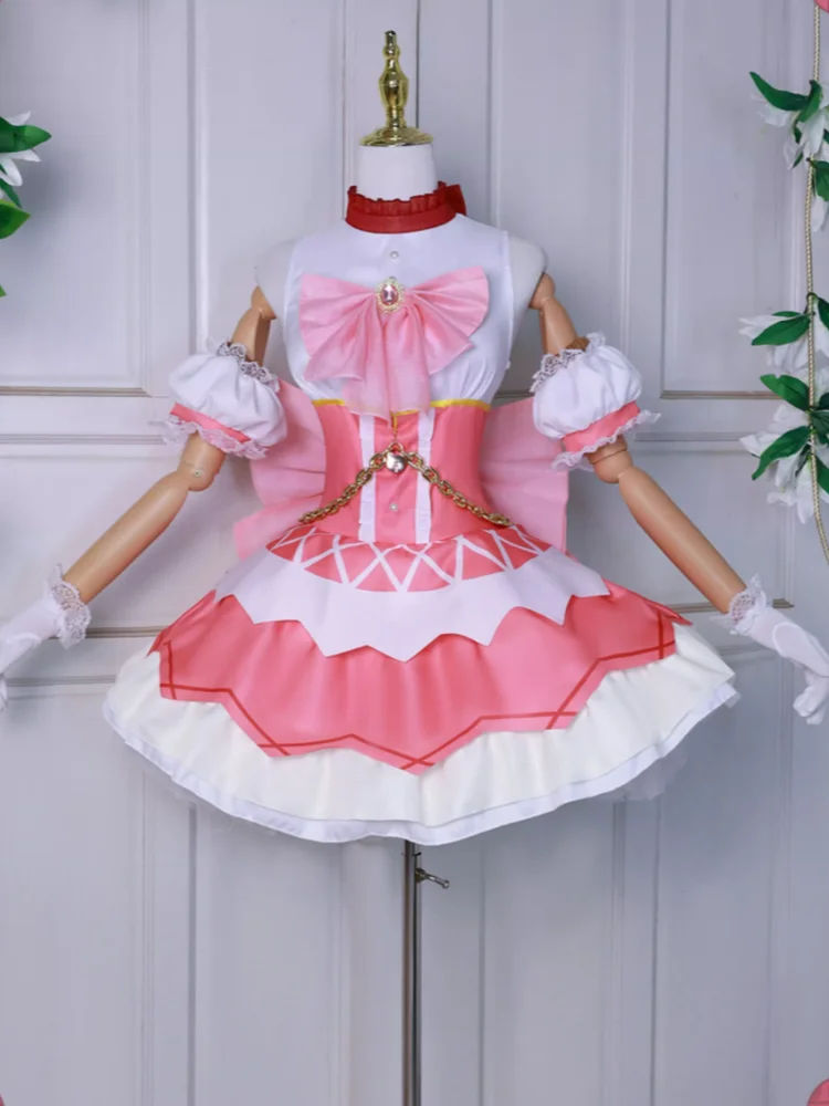 

Kaname Madoka Cosplay Anime Puella Magi Madoka Magica Women Fashion Pink Dress Costume Role Play Clothing Halloween Suit Stock