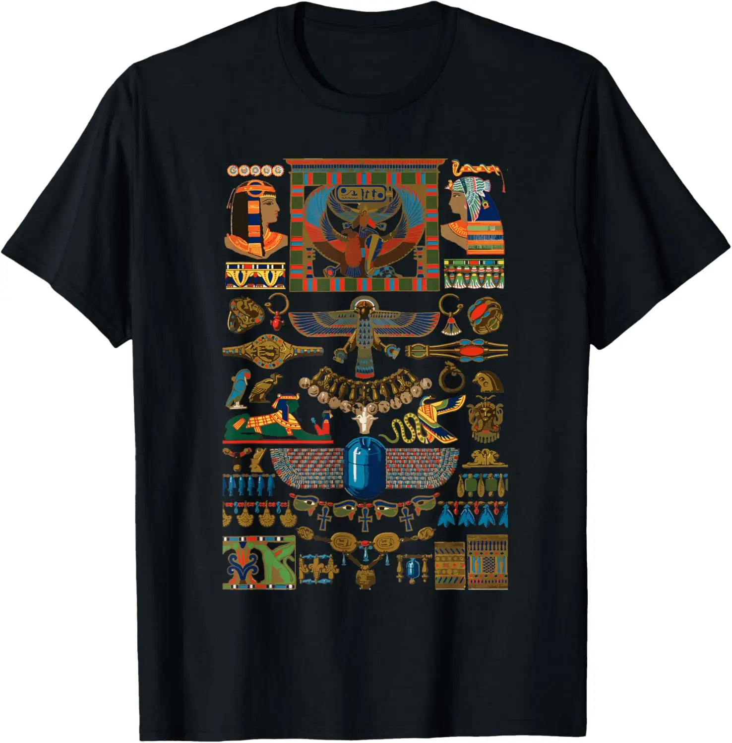 Egyptian Polychrome Ornament hieroglyph, hieroglyphic T-Shirt