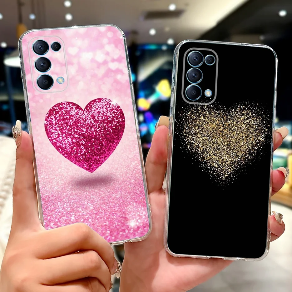 For Oppo Reno5 Pro 5G Case CPH2201 Luxury Lucky Koi Painted Cover Soft Silicone Case For Oppo Reno 5 Pro Reno5 5G CPH2145 Fundas