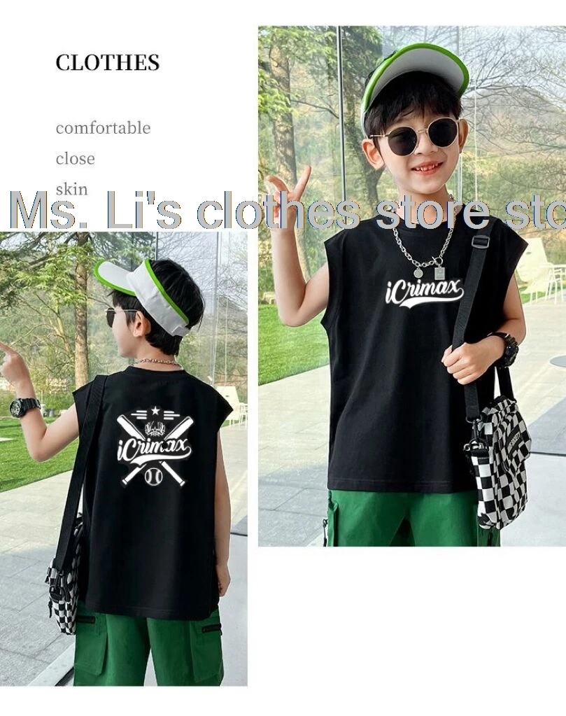 

NEW Hot Sale icrimax Merch Boys/Girls cotton Sleeveless Tshirt Funny Unisex Tops