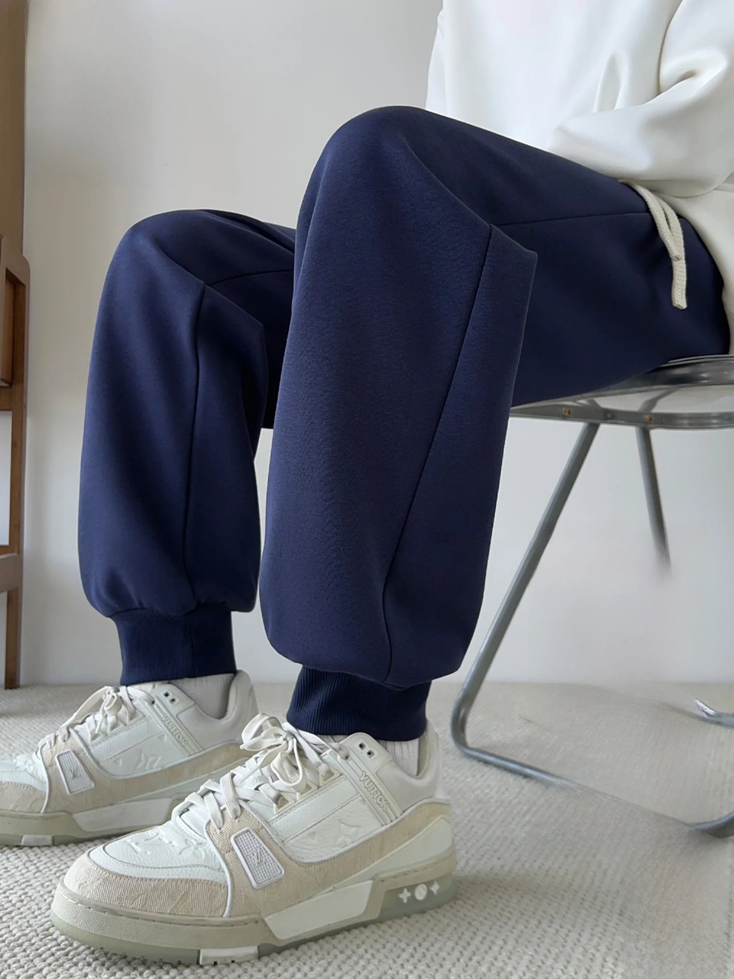 

Мужские зимние повседневные брюки из смесовой шерсти альпака, ветрозащитные, износостойкие, с манжетами, молодежные, модные, утепленные