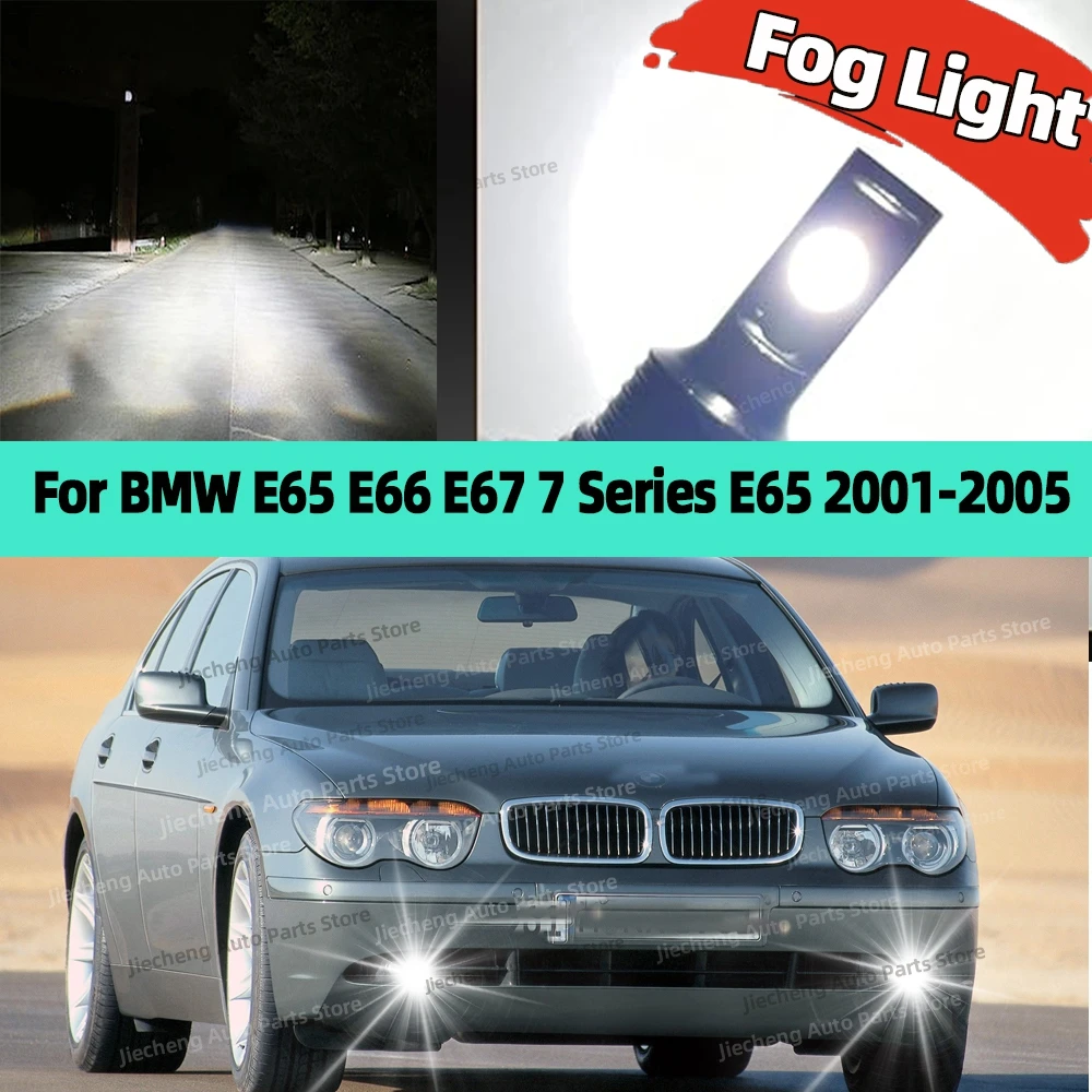 

2Pcs Led Bulb Auto Fog Light 6000K White Lamp 25000LM For BMW E65 E66 E67 7 Series E65 2001 2002 2003 2004 2005 Plug and Play